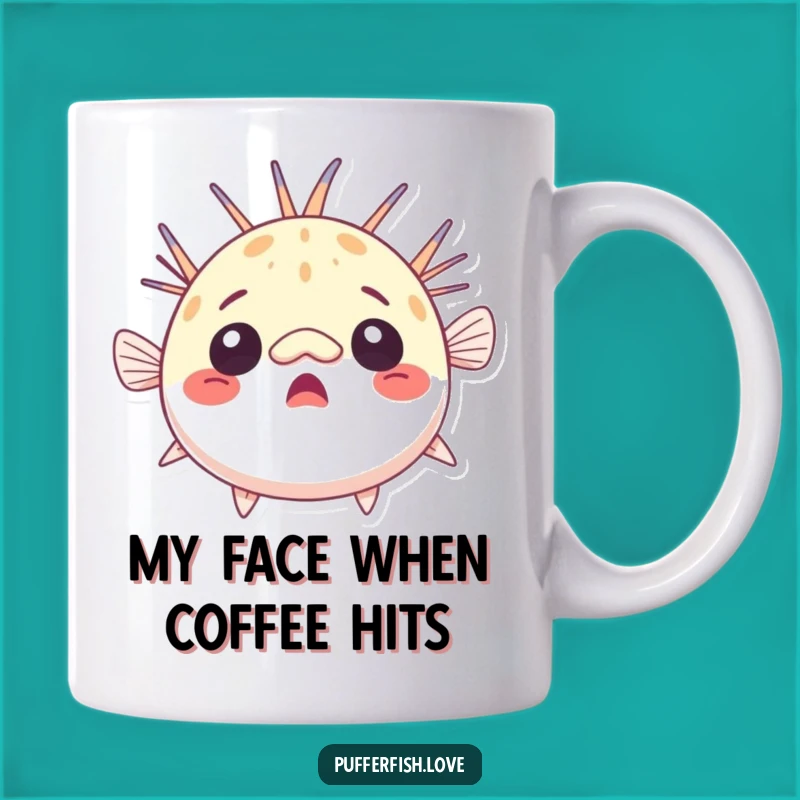 Funny Surprised Pufferfish Mug: A Hilarious Gift for Those Who Are Constantly Astonished