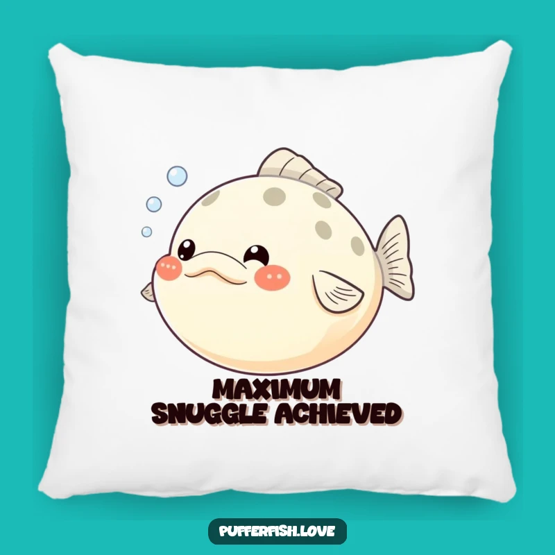 Funny Pufferfish Pillow: Puffed Cheeks & Bubbles Comfort - Soft & Humorous Accent Gift!