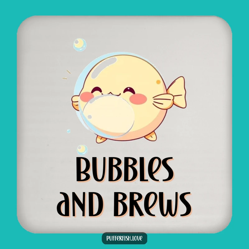 Funny Pufferfish Bubble Drink Coasters: Add Playful Aquatic Touch to Tables