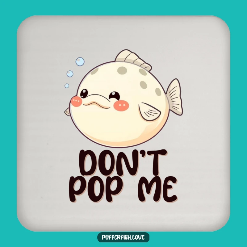 Funny Pufferfish Coasters (Set of 4): Puffed Cheeks & Bubbles Protection - Humorous Table Gift!