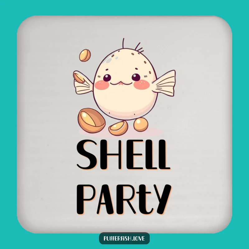 Funny Kawaii Pufferfish Coaster Set: Cute Drinks, A Fun Funny Gift