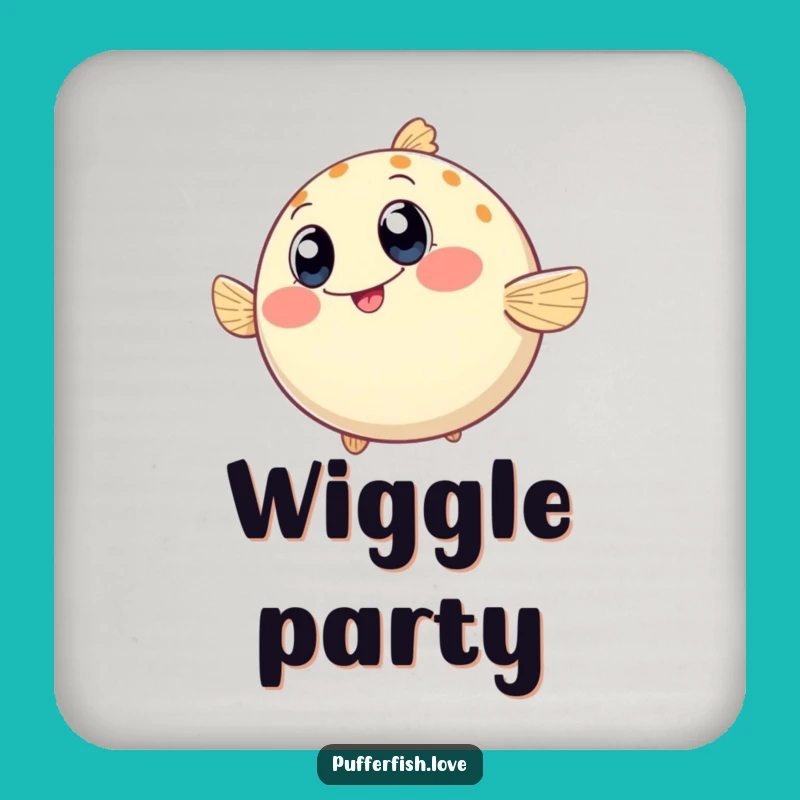 Funny Wiggling Pufferfish Coaster Set: Happy Drinks, A Fun Funny Gift