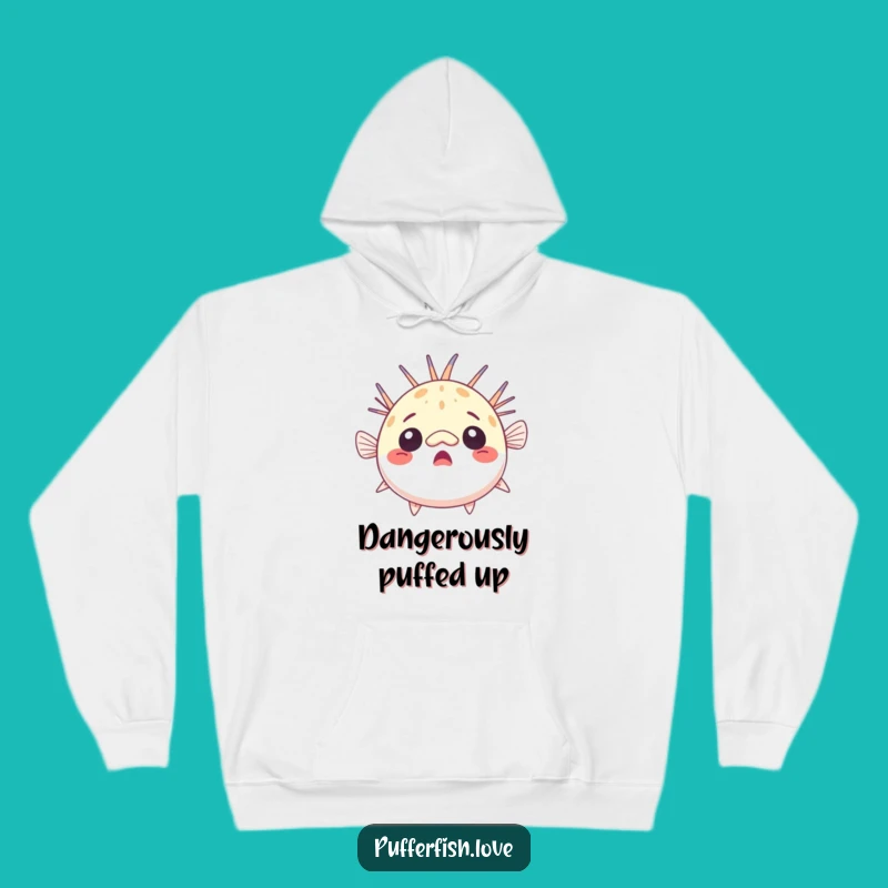 Funny Surprised Pufferfish Hoodie: Stay Cozy and Comical with This Astonished Fish Design
