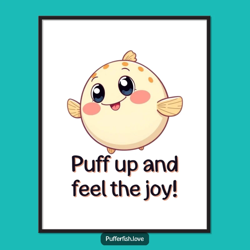 Funny Free Printable Wall Art: Joyful Wiggling Pufferfish