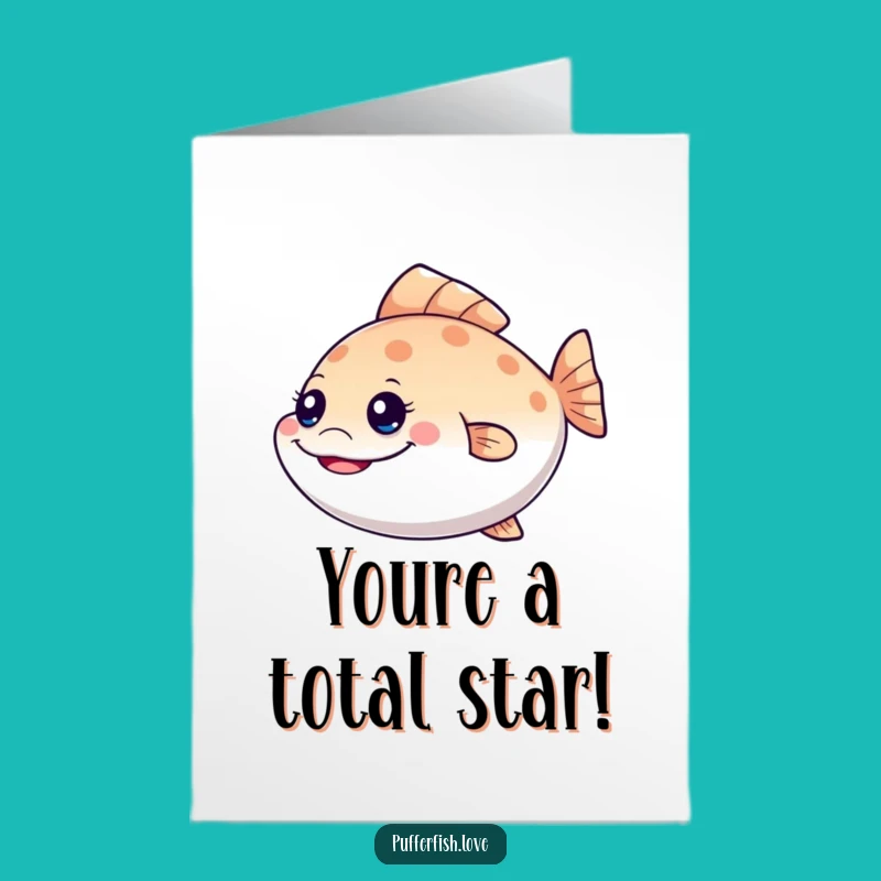 Free Printable Congrats Card: Winking Pufferfish - Funny Download!