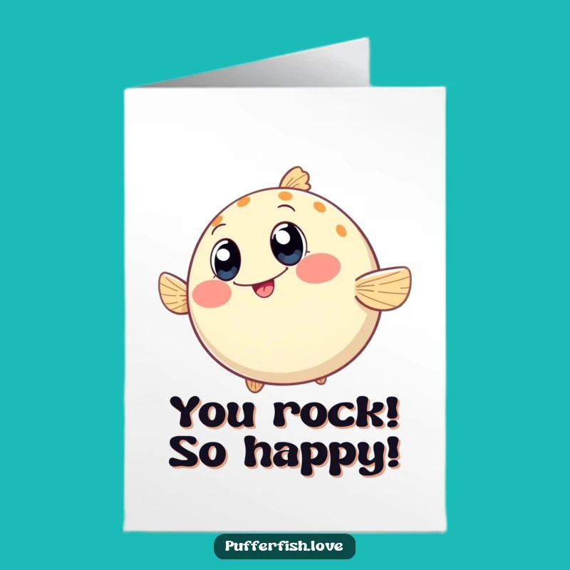 Hilarious Free Printable Congrats Card: Wiggling Pufferfish Celebration