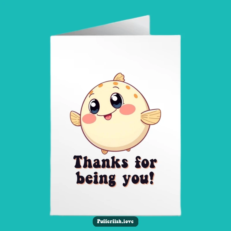 Quirky Free Printable Thank You Card: Wiggling Pufferfish Gratitude