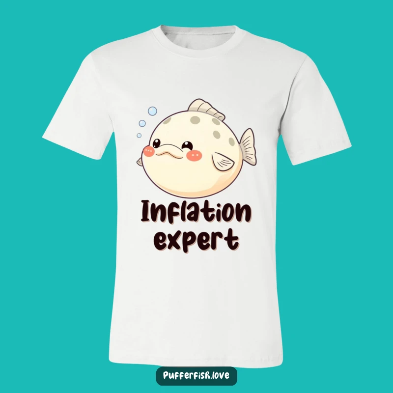 Funny Pufferfish T-Shirt: Hilarious Puffed Cheeks & Bubbles - Comfy & Cute Tee Gift!